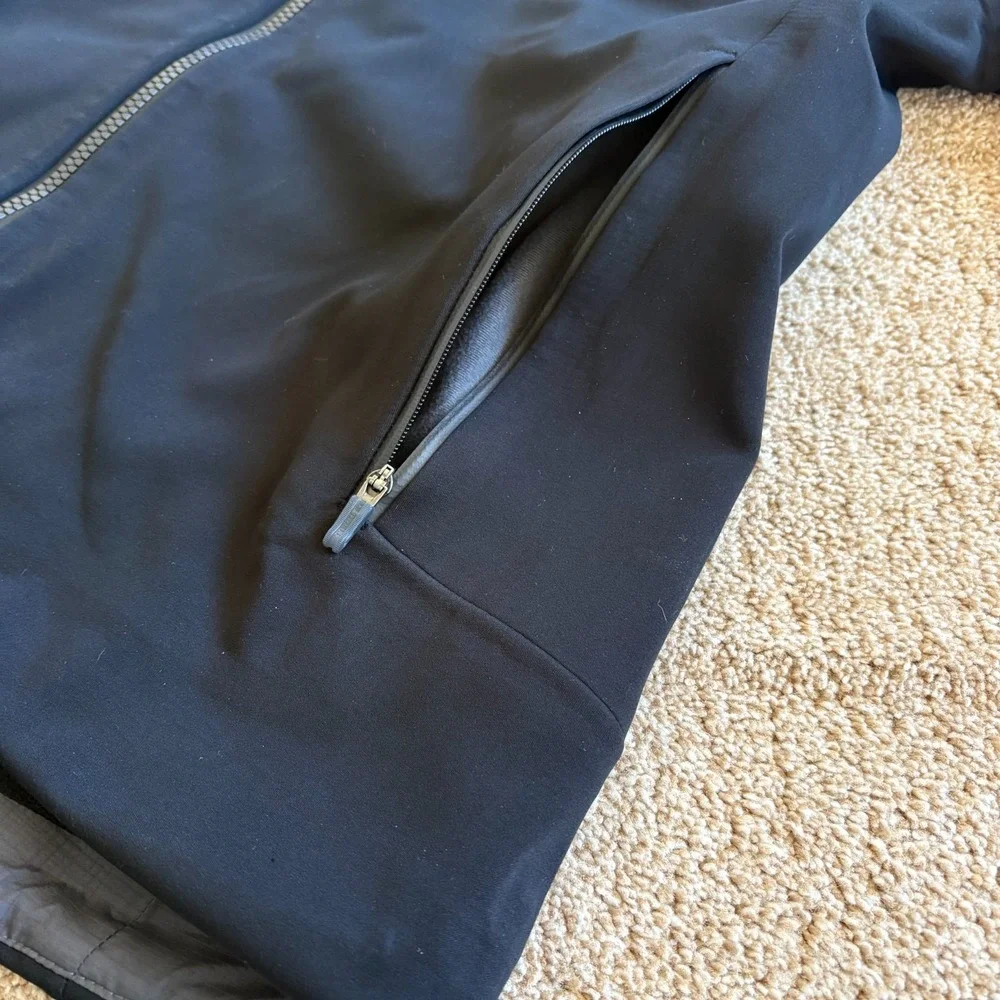 Merrell Softshell Hooded Jacket Womens Small Black Full Zip Fleece Lined Outdoor